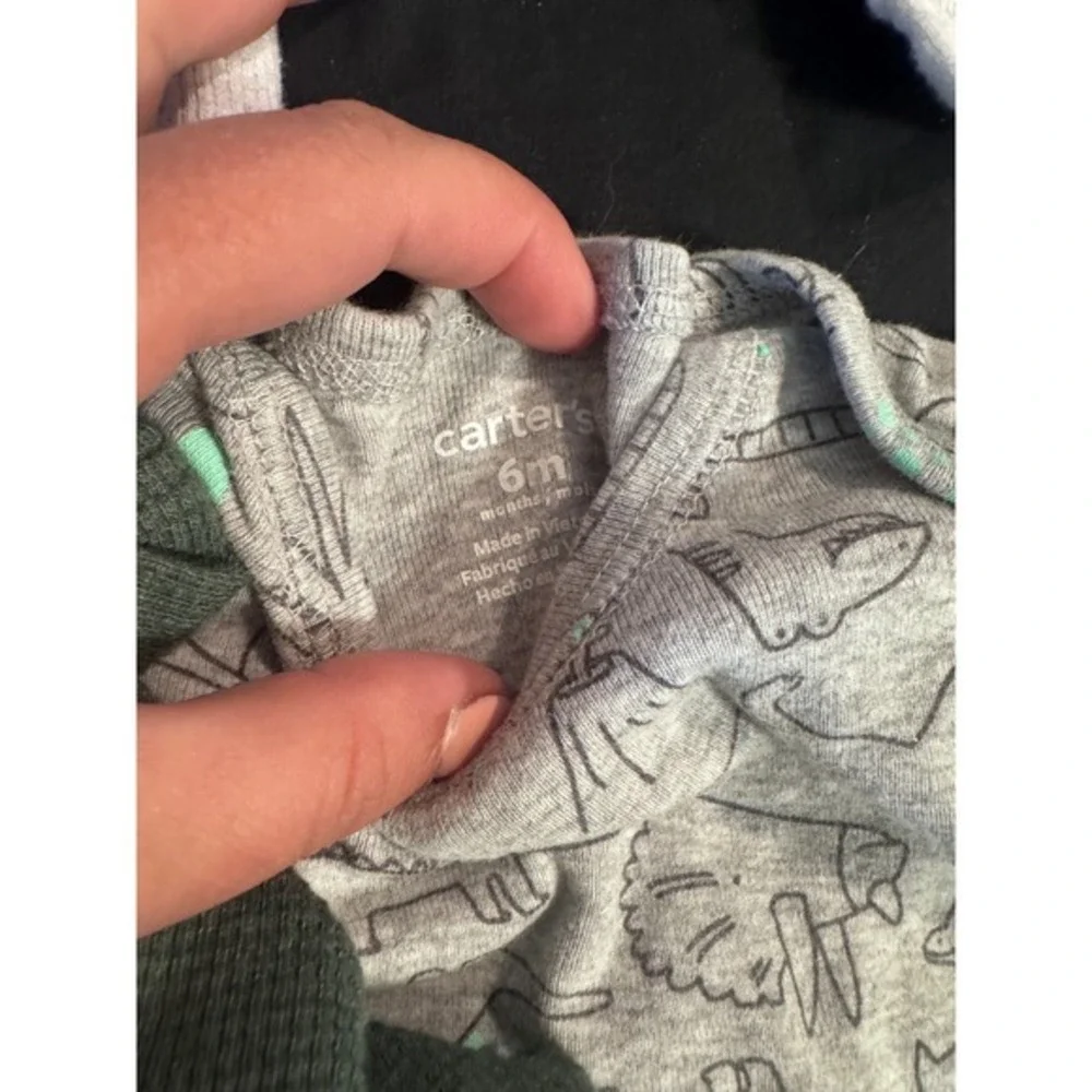 Baby Boy 6-9M Clothes Bundle Cat & Jack Carters Sleepers Bodysuits‎ 6 Piece Lot